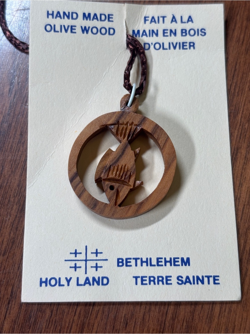 Vintage Hand carved Christian Fish Necklace
